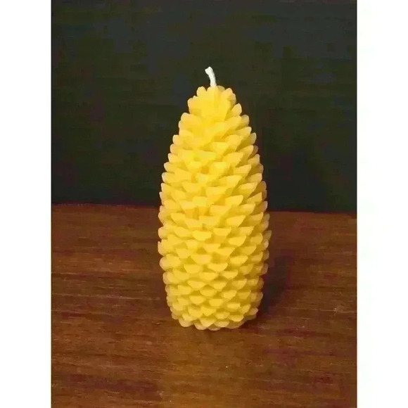 Handmade Slim Medium Pinecone  Beeswax Candle - Picture 4 of 4